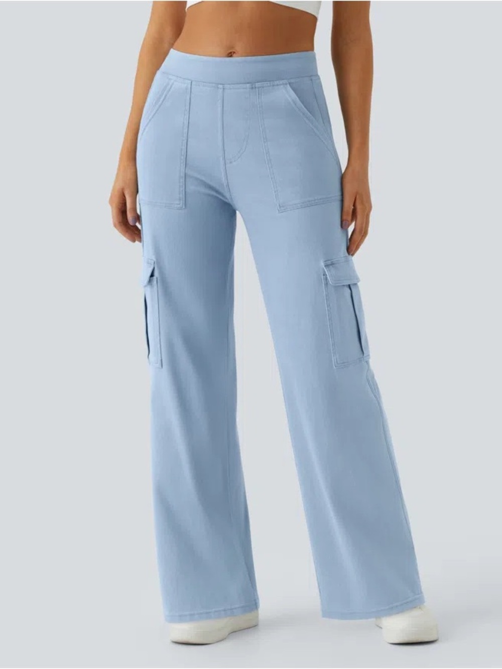 HALARA Flex™ Mid Rise Pockets Straight Leg Casual Cargo Jeans